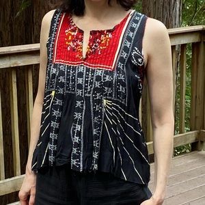 Free People One tank top XS black multicolored